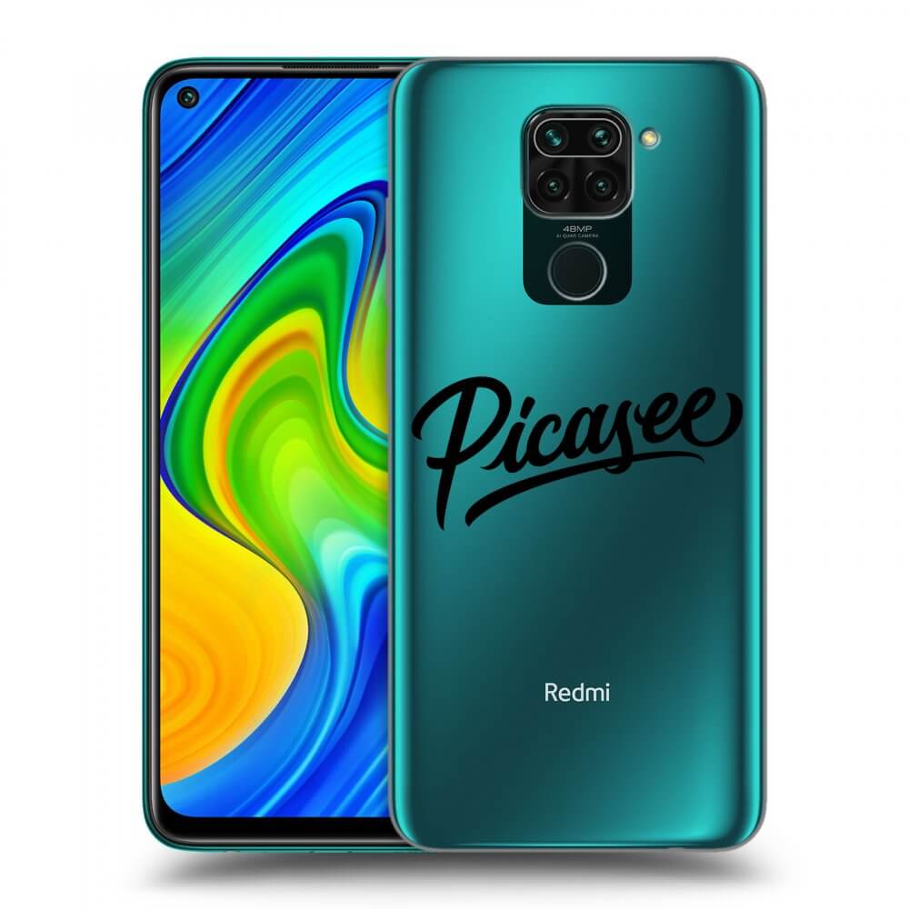 Xiaomi Redmi Note 9 Hülle - Transparentes Silikon - Picasee - Black