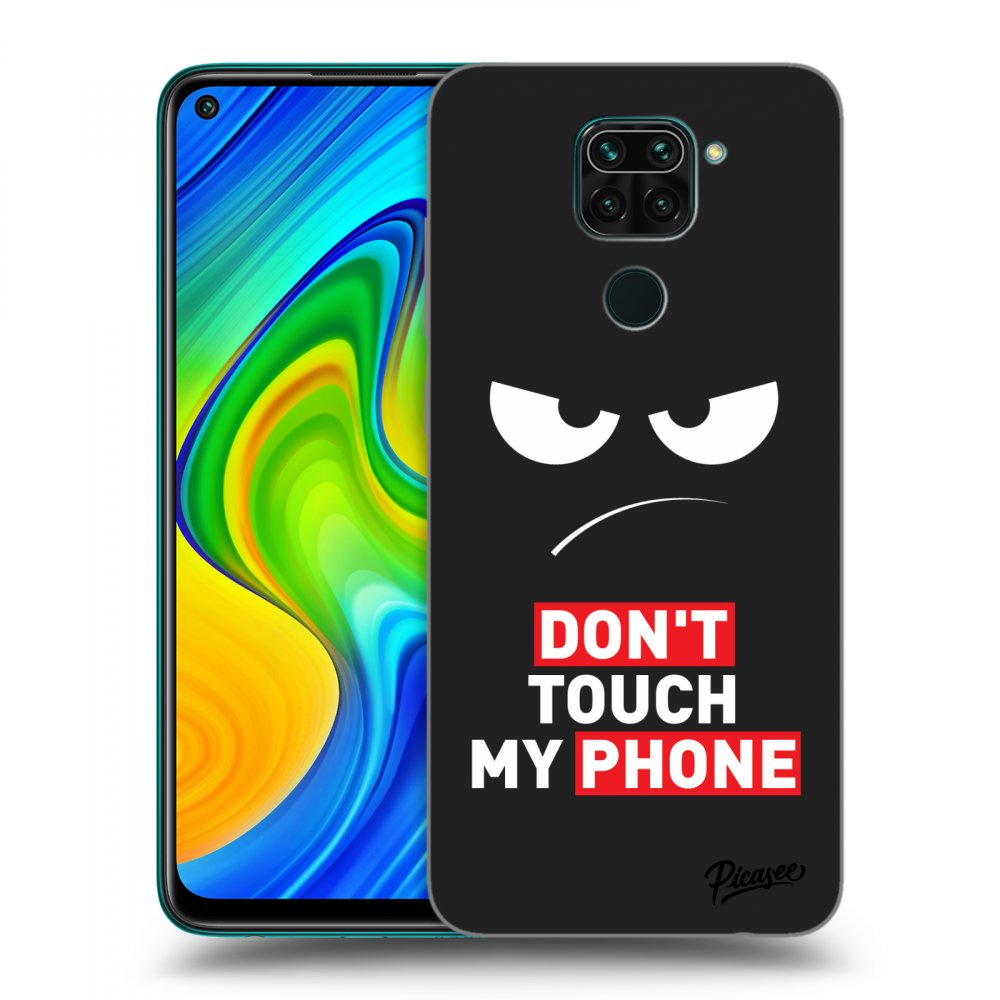 Xiaomi Redmi Note 9 Hülle - Schwarzes Silikon - Angry Eyes - Transparent