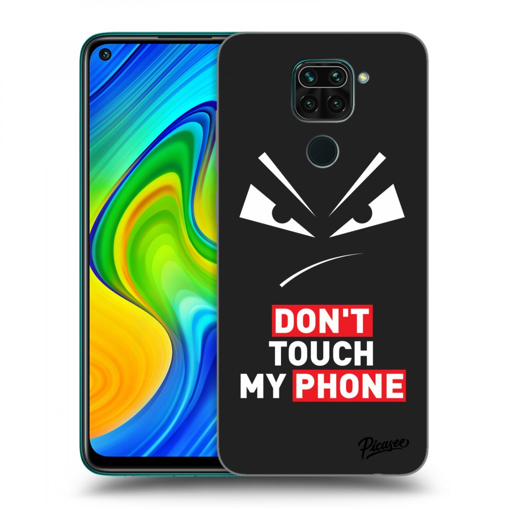 Xiaomi Redmi Note 9 Hülle - Schwarzes Silikon - Evil Eye - Transparent