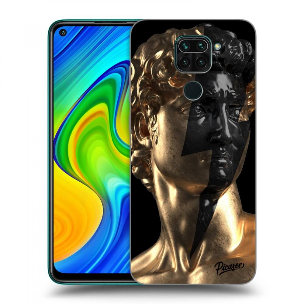 Xiaomi Redmi Note 9 Hülle - Schwarzes Silikon - Wildfire - Gold