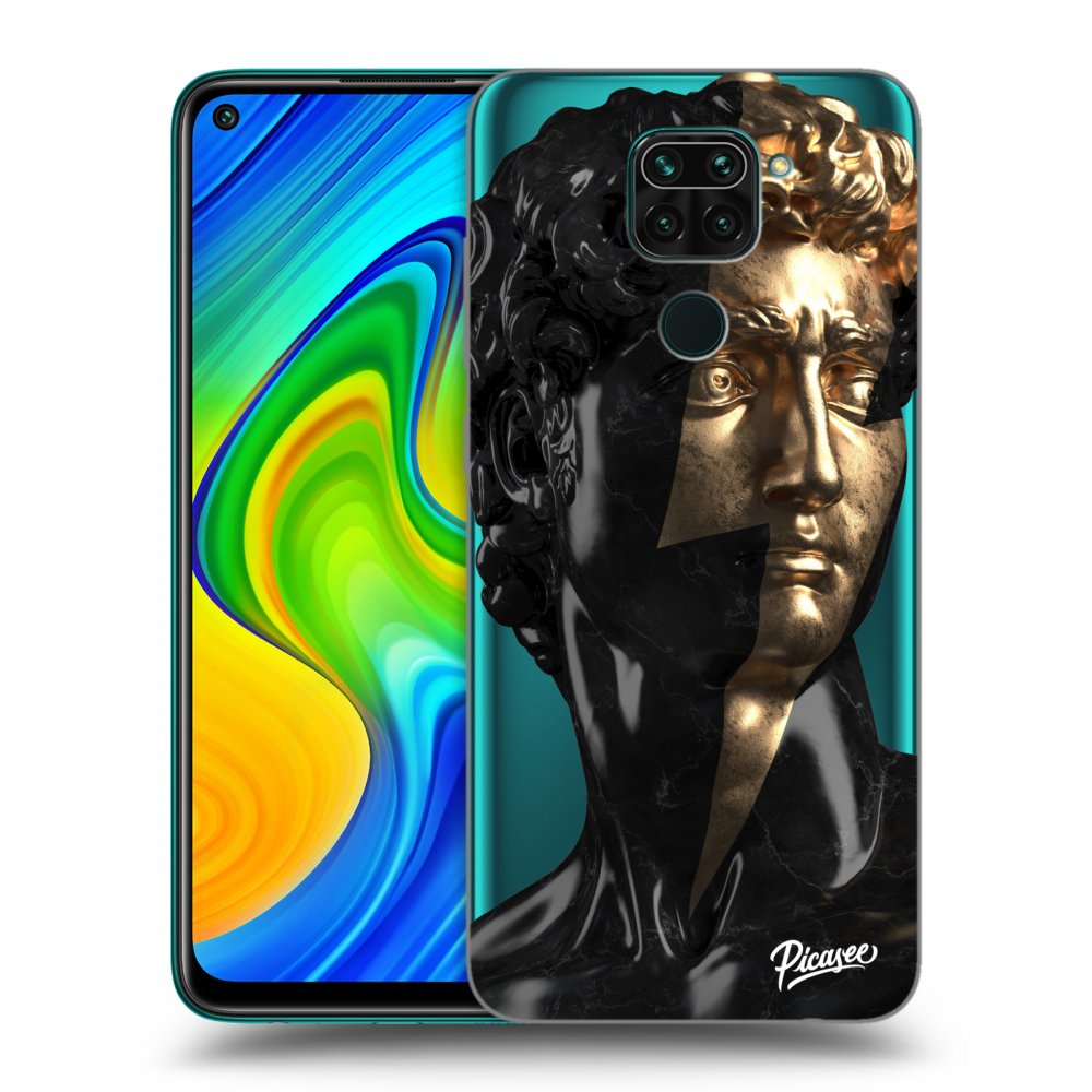 Xiaomi Redmi Note 9 Hülle - Transparentes Silikon - Wildfire - Black