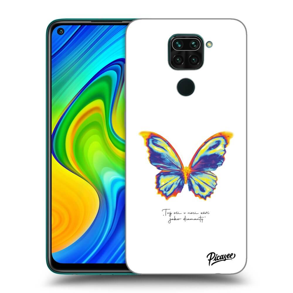 Xiaomi Redmi Note 9 Hülle - Schwarzes Silikon - Diamanty White