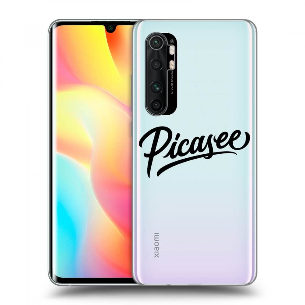 Xiaomi Mi Note 10 Lite Hülle - Transparentes Silikon - Picasee - Black