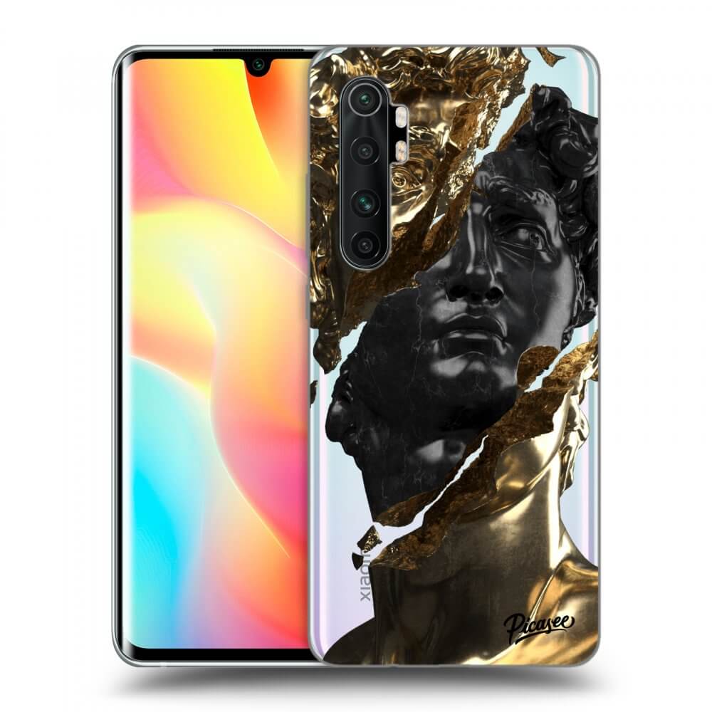 Xiaomi Mi Note 10 Lite Hülle - Transparentes Silikon - Gold - Black