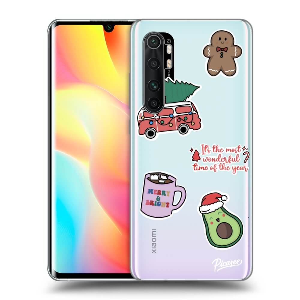 Xiaomi Mi Note 10 Lite Hülle - Transparentes Silikon - Christmas Stickers