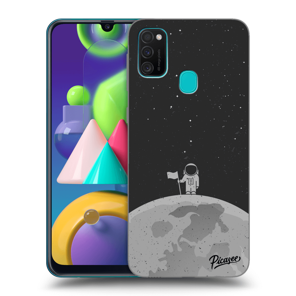 Samsung Galaxy M21 M215F Hülle - Schwarzes Silikon - Astronaut