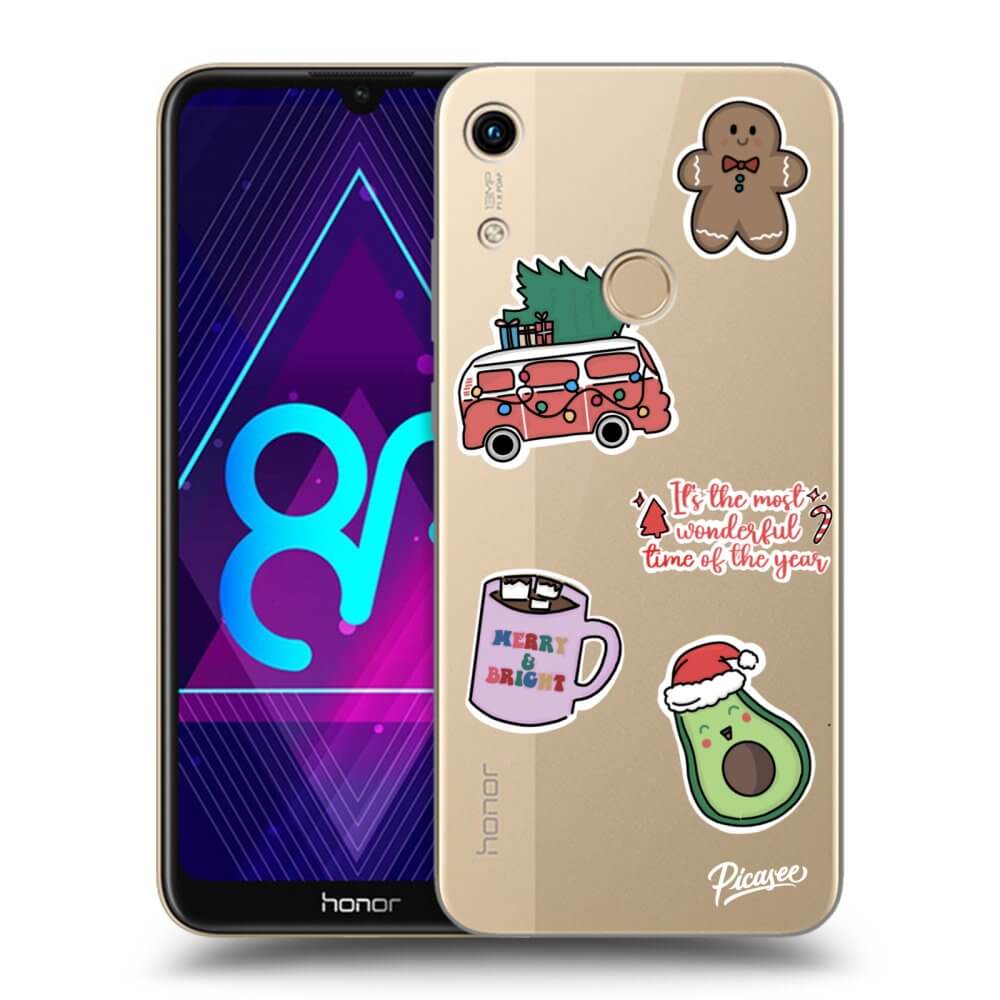 Honor 8A Hülle - Transparentes Silikon - Christmas Stickers