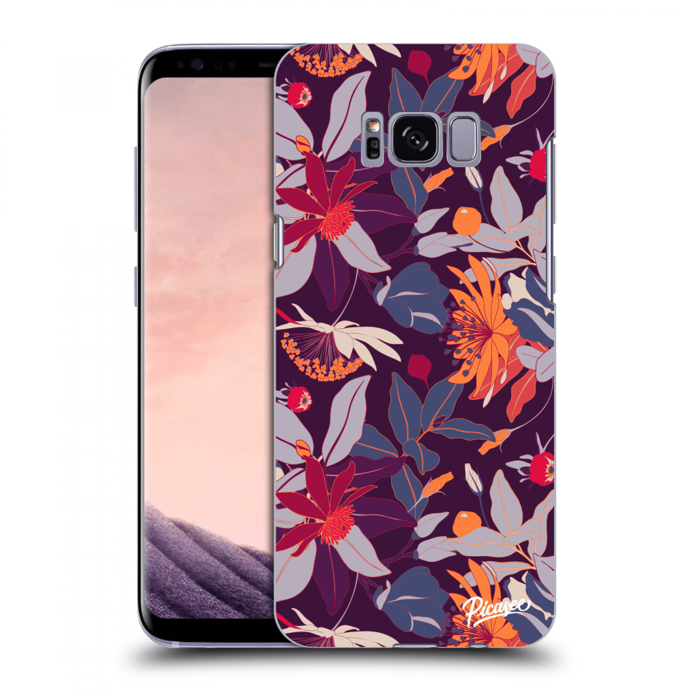 Samsung Galaxy S8 G950F Hülle - Transparentes Silikon - Purple Leaf