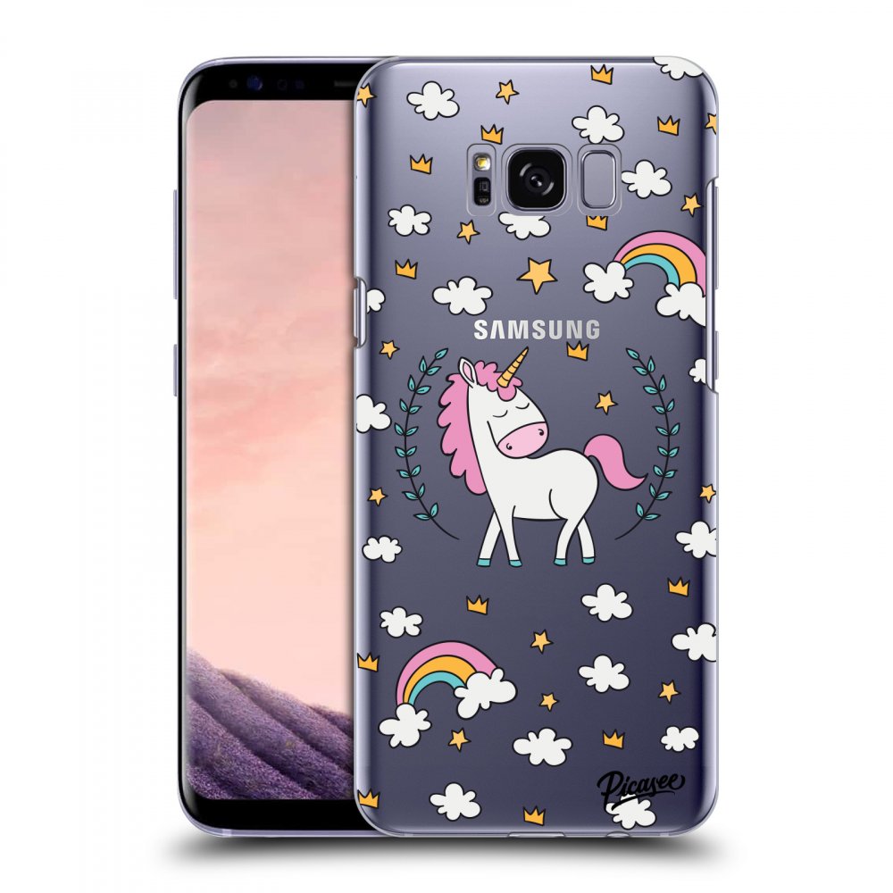 Samsung Galaxy S8 G950F Hülle - Transparentes Silikon - Einhorn Sternenhimmel