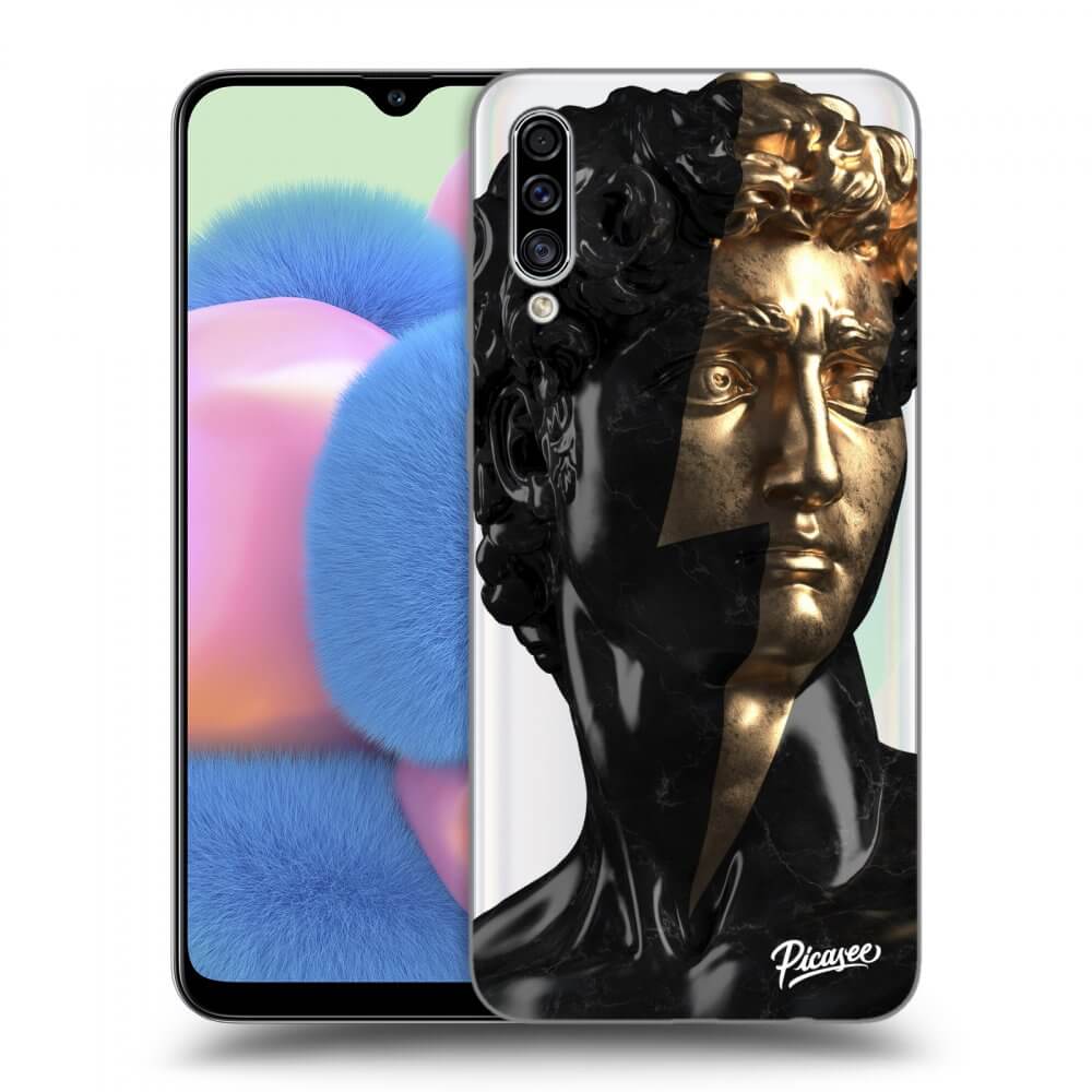 Samsung Galaxy A30s A307F Hülle - Transparentes Silikon - Wildfire - Black