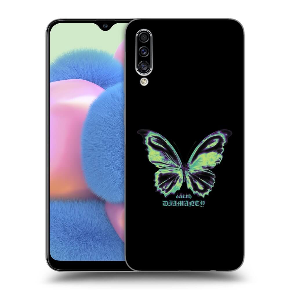 Samsung Galaxy A30s A307F Hülle - Transparentes Silikon - Diamanty Blue