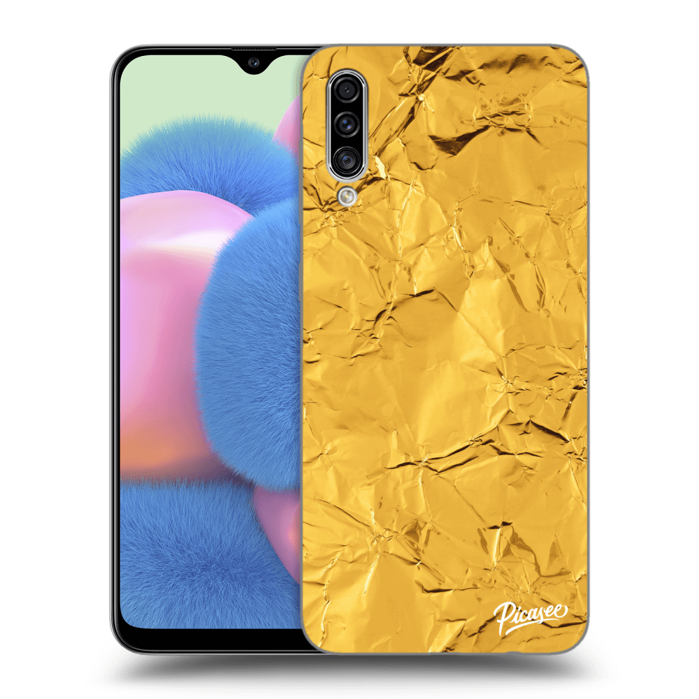 Samsung Galaxy A30s A307F Hülle - Transparentes Silikon - Gold