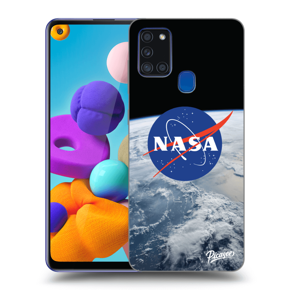 Samsung Galaxy A21s Hülle - Schwarzes Silikon - Nasa Earth