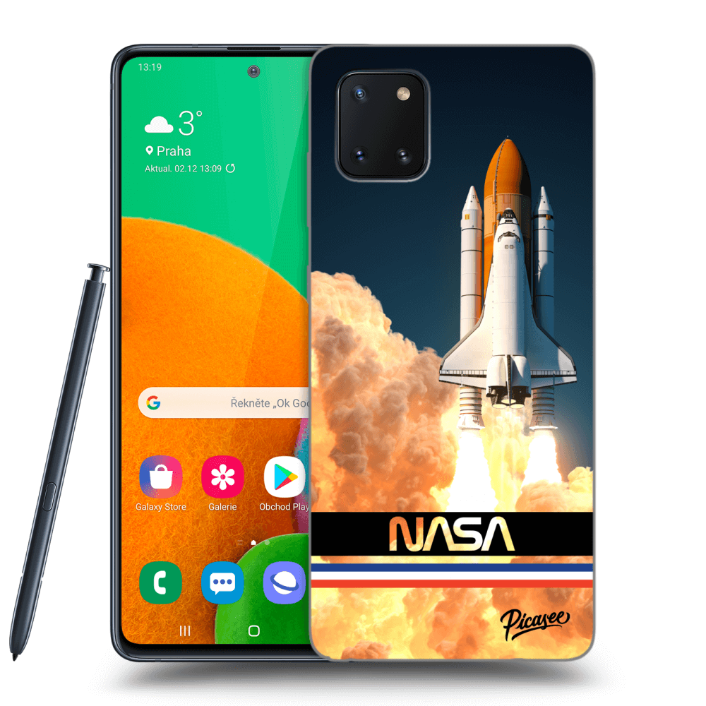 Samsung Galaxy Note 10 Lite N770F Hülle - Schwarzes Silikon - Space Shuttle