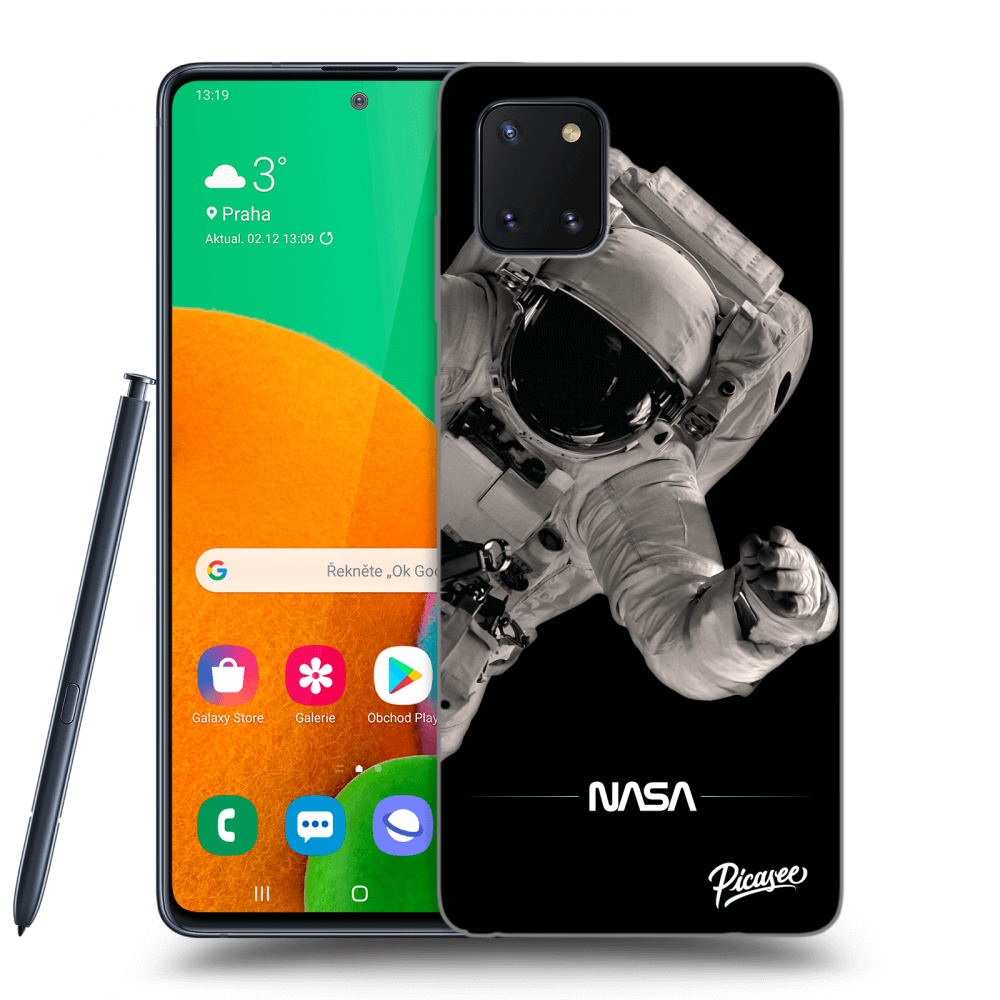 Samsung Galaxy Note 10 Lite N770F Hülle - Schwarzes Silikon - Astronaut Big