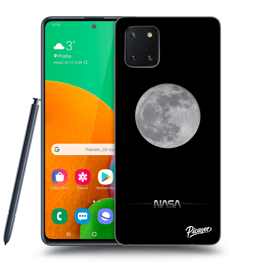 Samsung Galaxy Note 10 Lite N770F Hülle - Schwarzes Silikon - Moon Minimal