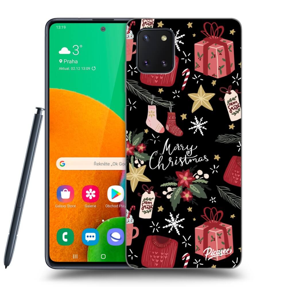 Samsung Galaxy Note 10 Lite N770F Hülle - Schwarzes Silikon - Christmas