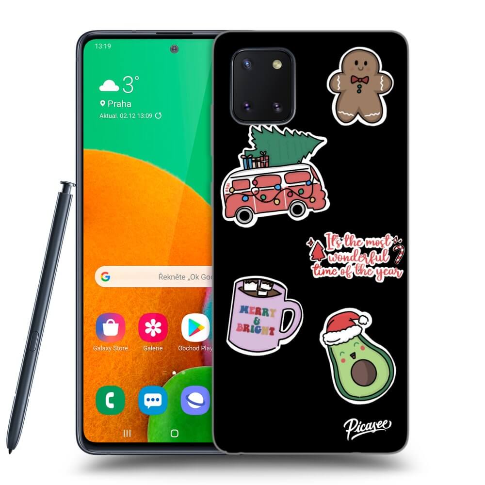 Samsung Galaxy Note 10 Lite N770F Hülle - Schwarzes Silikon - Christmas Stickers