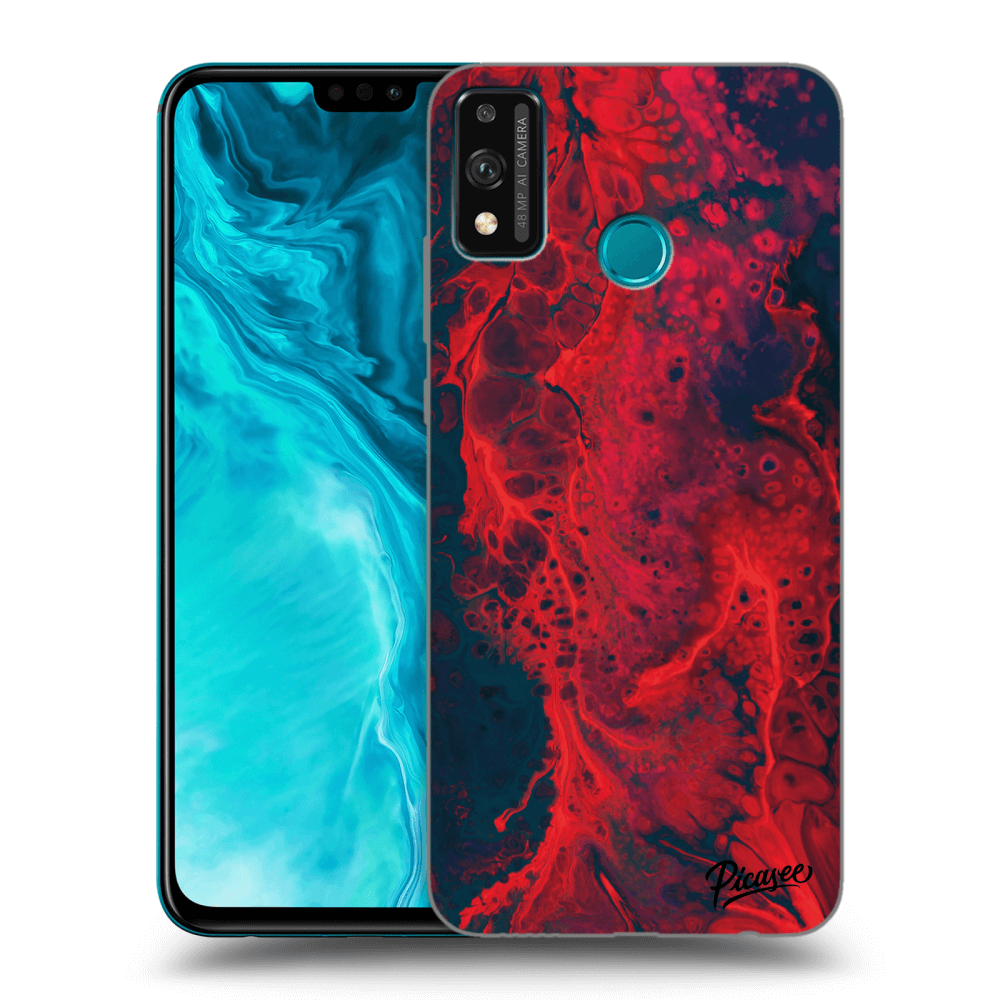 Honor 9X Lite Hülle - Transparentes Silikon - Organic Red