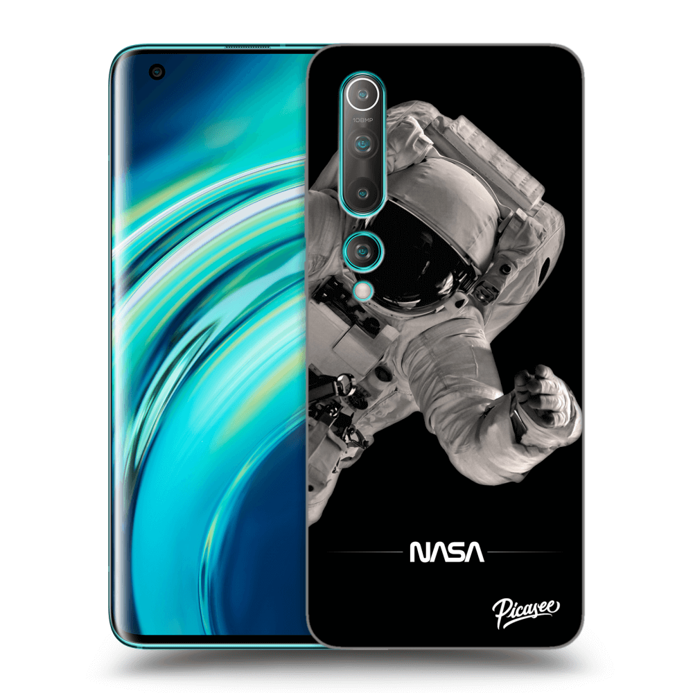 Xiaomi Mi 10 Hülle - Schwarzes Silikon - Astronaut Big