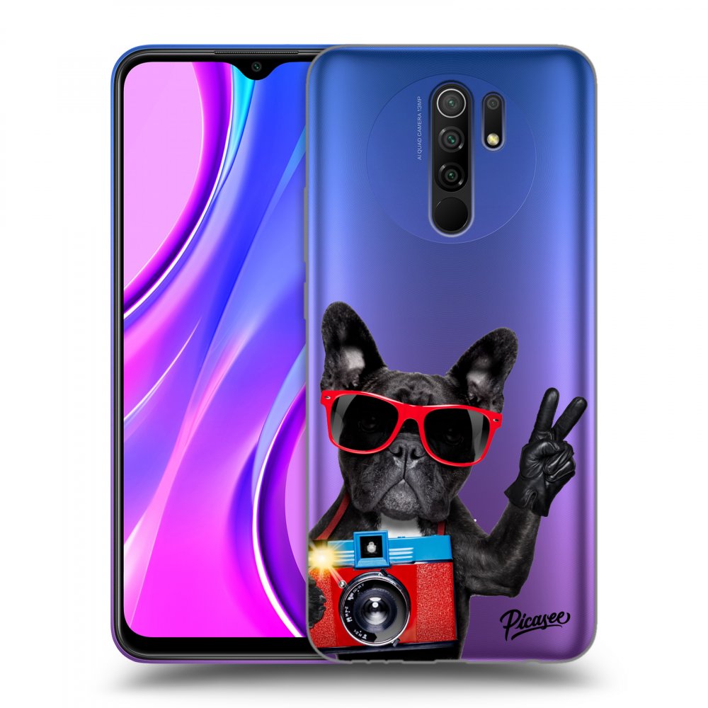 Xiaomi Redmi 9 Hülle - Transparentes Silikon - Französische Bulldogge