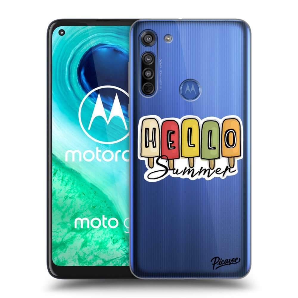 Motorola Moto G8 Hülle - Transparentes Silikon - Ice Cream