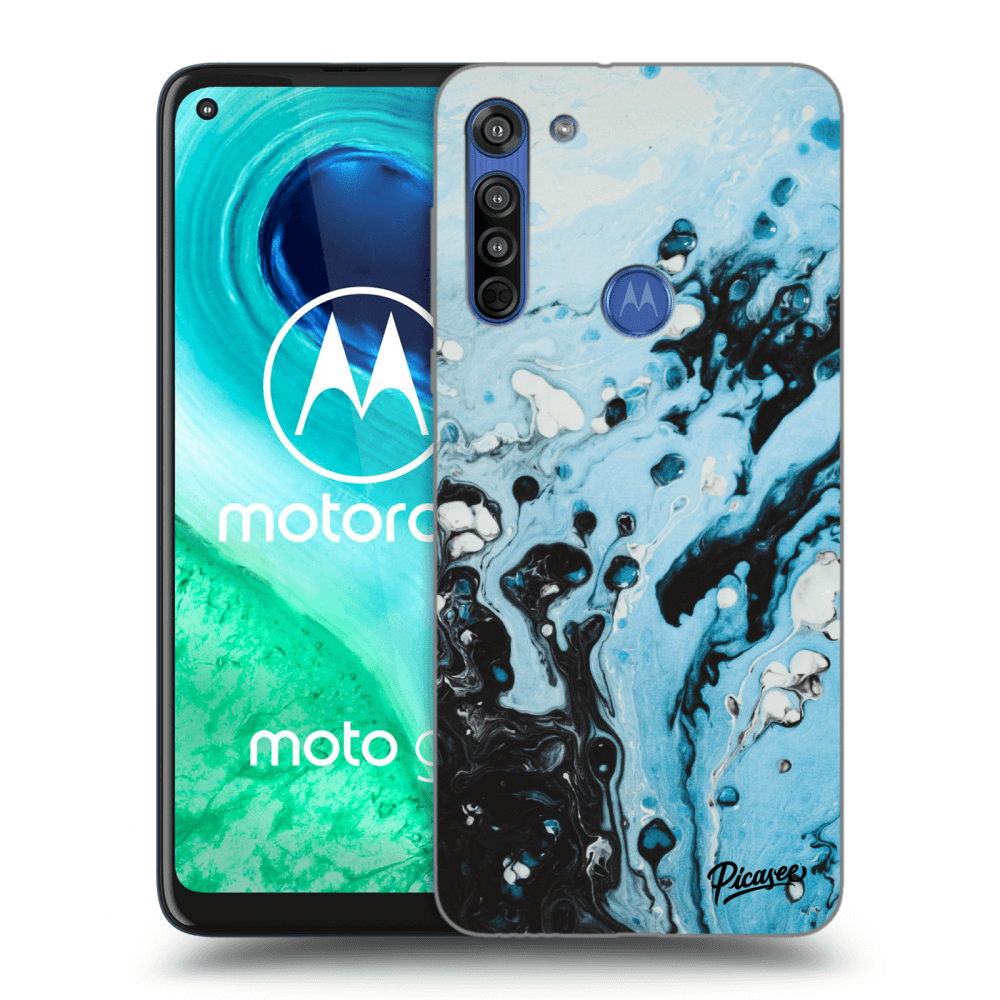 Motorola Moto G8 Hülle - Transparentes Silikon - Organic Blue