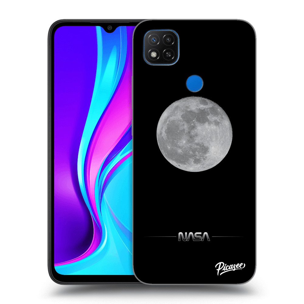 Xiaomi Redmi 9C Hülle - Schwarzes Silikon - Moon Minimal