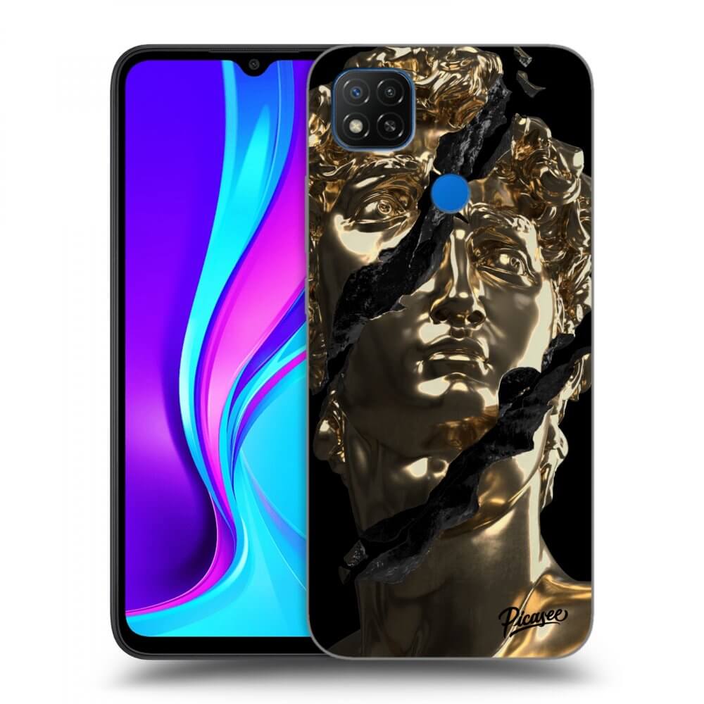 Xiaomi Redmi 9C Hülle - Schwarzes Silikon - Golder