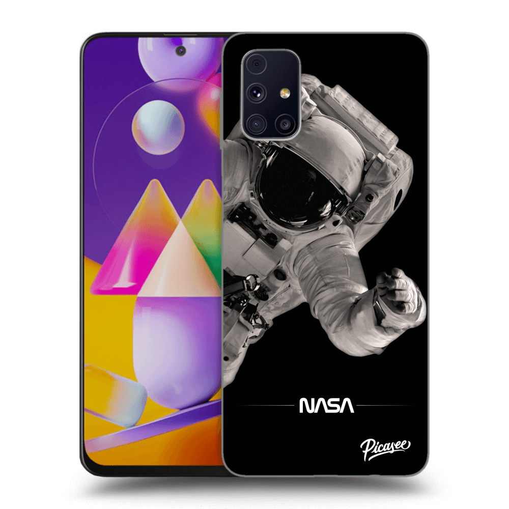 Samsung Galaxy M31s Hülle - Transparentes Silikon - Astronaut Big