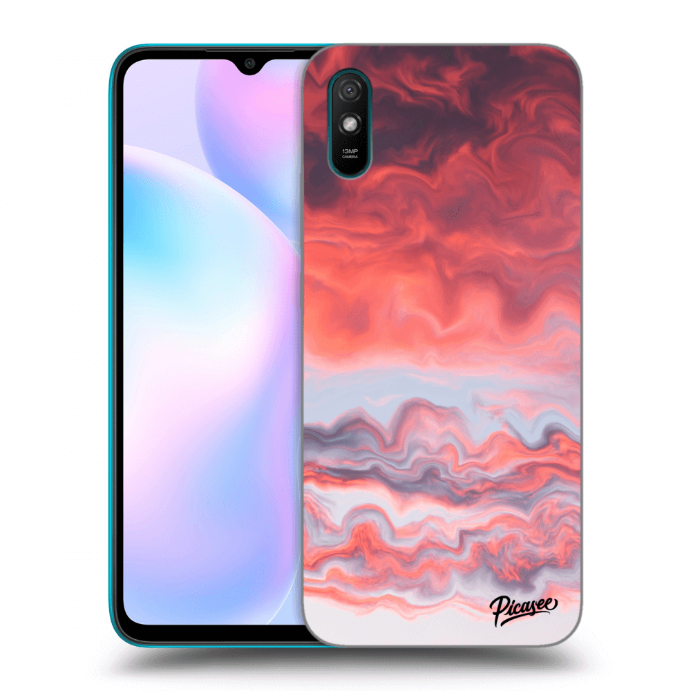 Xiaomi Redmi 9A Hülle - Schwarzes Silikon - Sunset