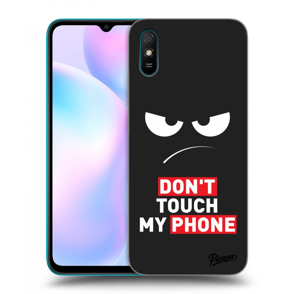 Xiaomi Redmi 9A Hülle - Schwarzes Silikon - Angry Eyes - Transparent