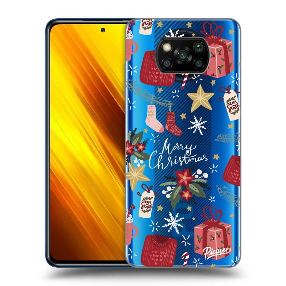 Xiaomi Poco X3 Hülle - Transparentes Silikon - Christmas