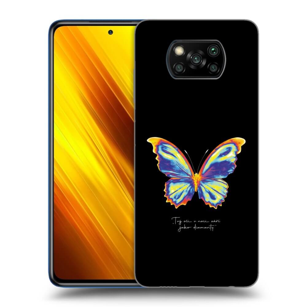 Xiaomi Poco X3 Hülle - Transparentes Silikon - Diamanty Black