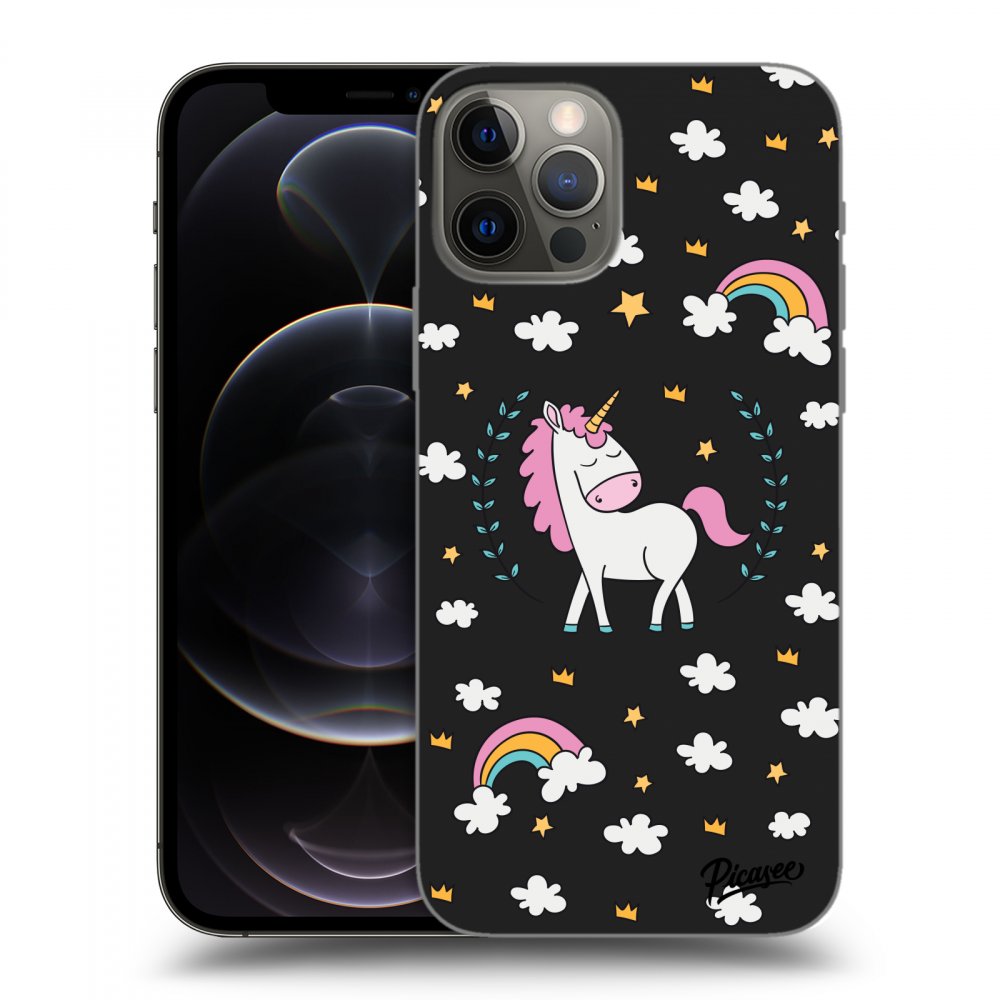 Apple IPhone 12 Pro Hülle - Schwarzes Silikon - Unicorn Star Heaven