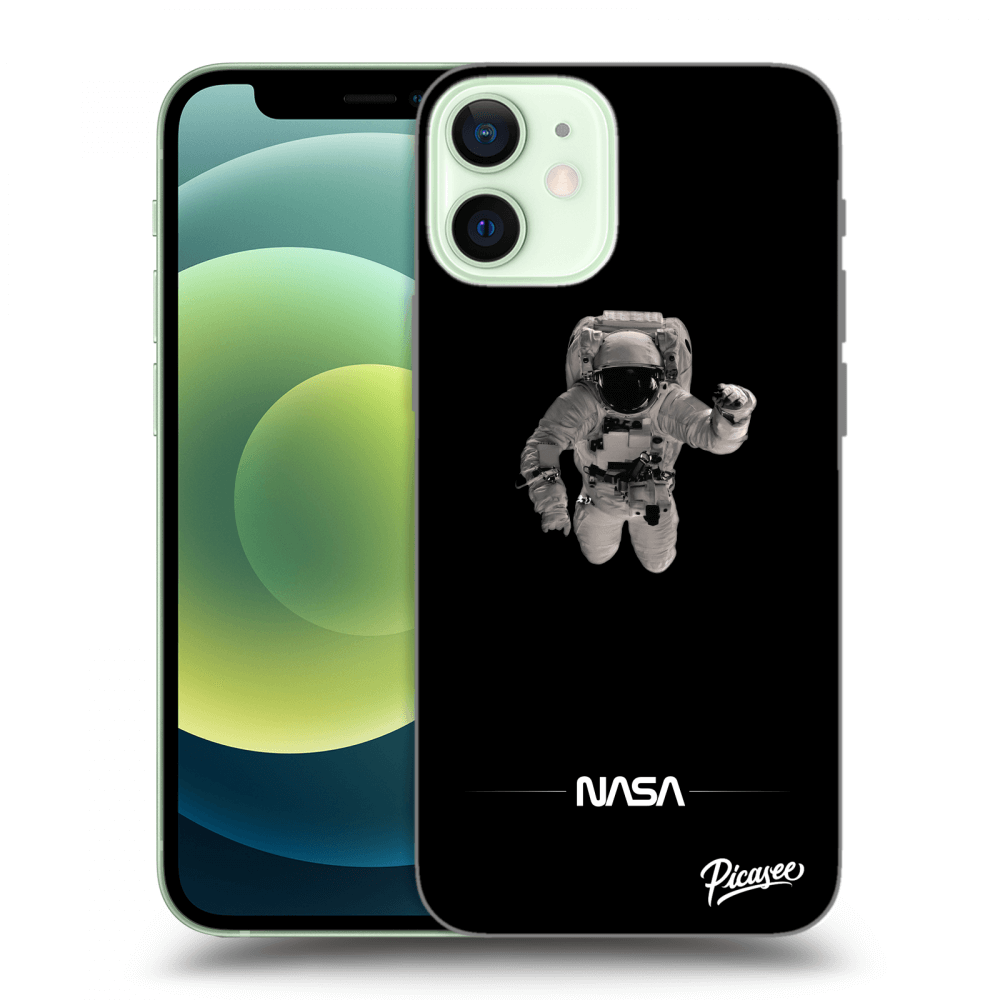 Apple IPhone 12 Mini Hülle - Schwarzes Silikon - Astronaut Minimal