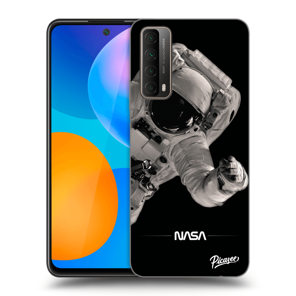 Huawei P Smart 2021 Hülle - Schwarzes Silikon - Astronaut Big