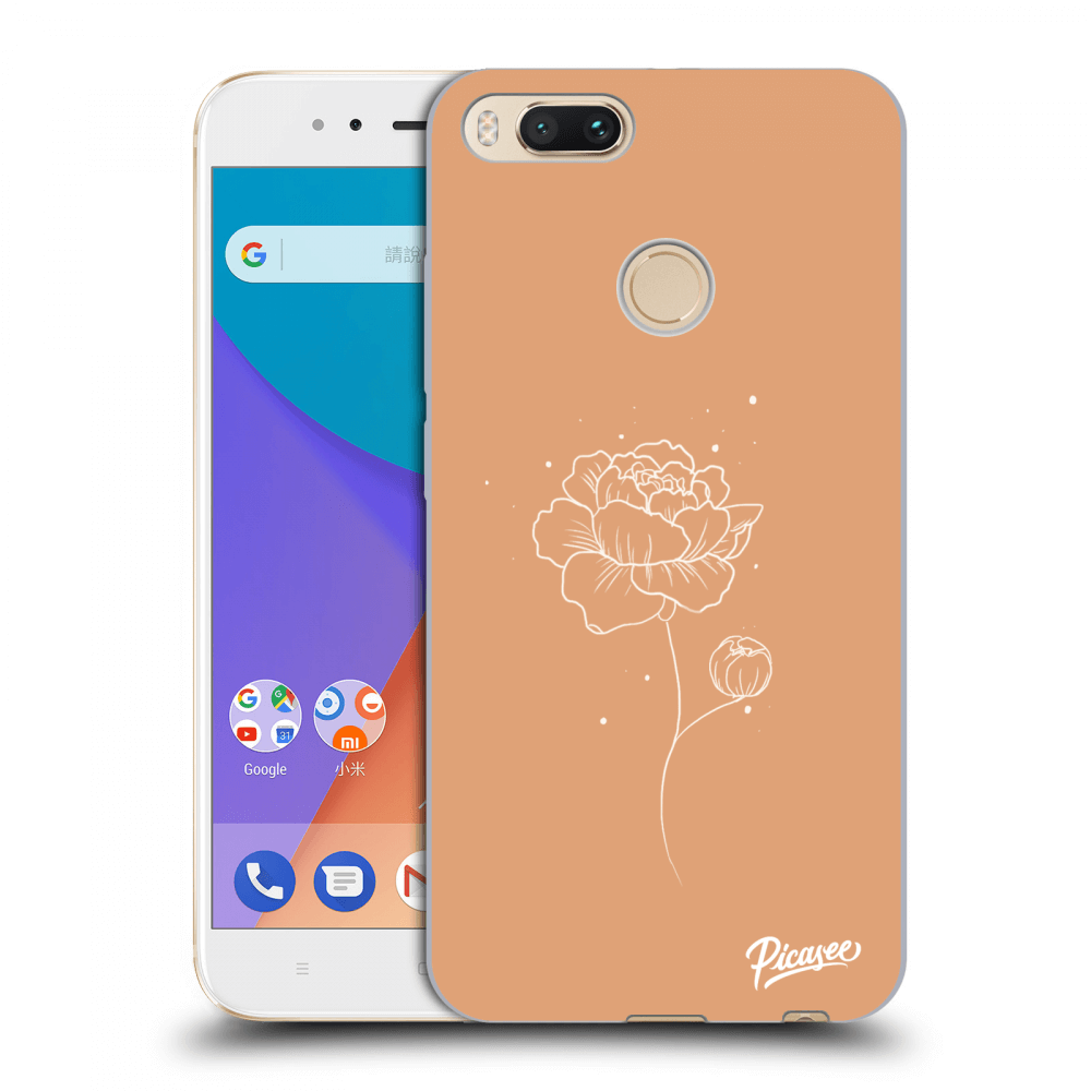 Xiaomi Mi A1 Global Hülle - Transparentes Silikon - Peonies