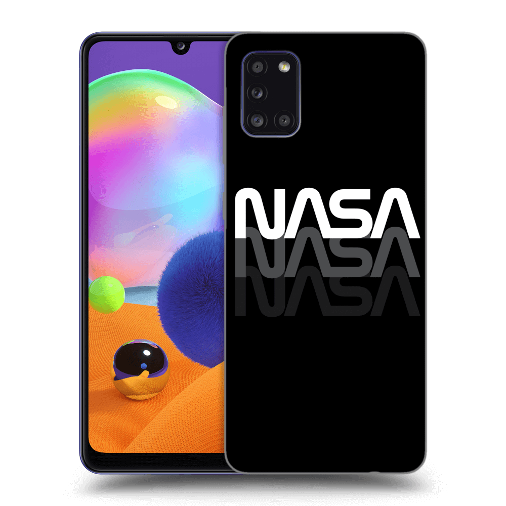 Samsung Galaxy A31 A315F Hülle - Schwarzes Silikon - NASA Triple