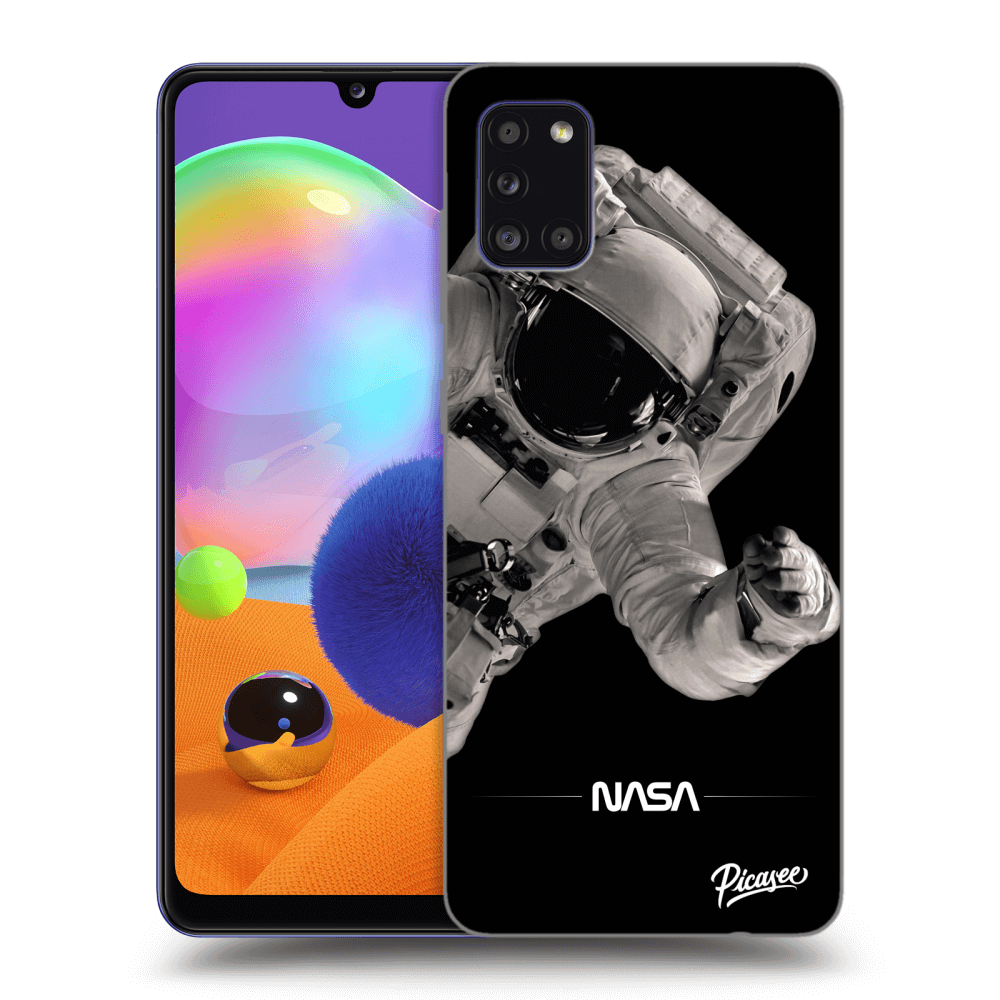 Samsung Galaxy A31 A315F Hülle - Schwarzes Silikon - Astronaut Big