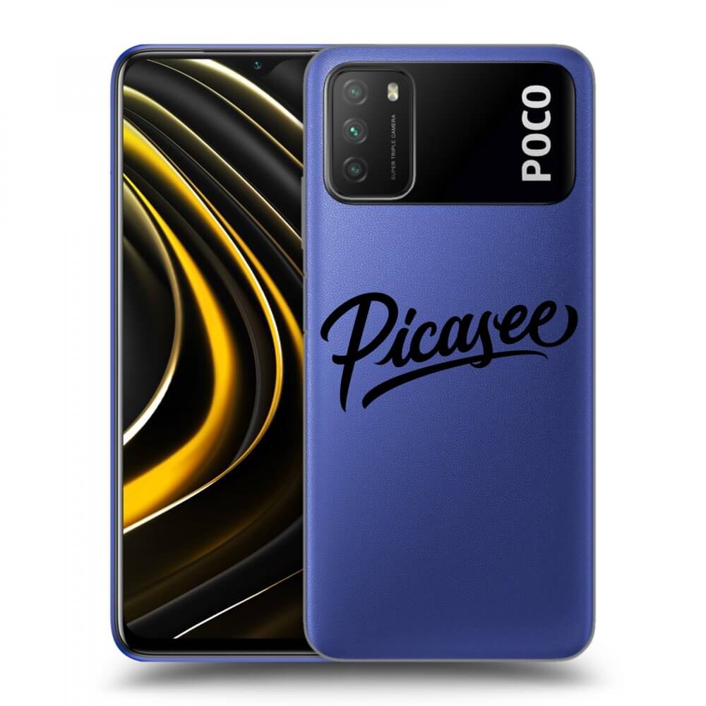 Xiaomi Poco M3 Hülle - Transparentes Silikon - Picasee - Black