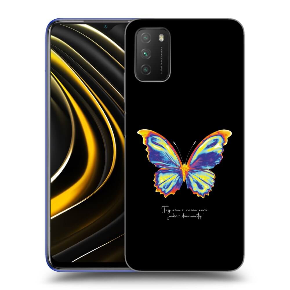 Xiaomi Poco M3 Hülle - Transparentes Silikon - Diamanty Black