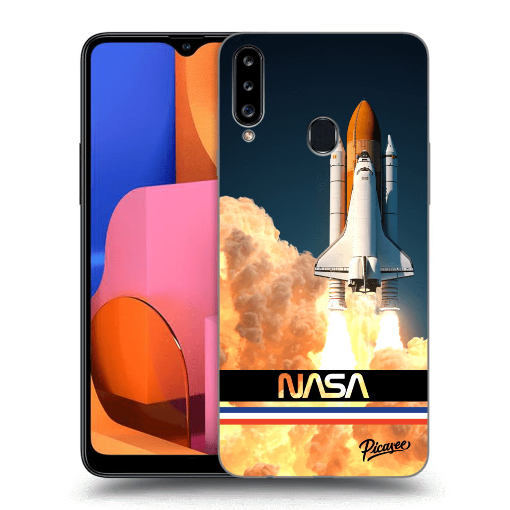 Samsung Galaxy A20s Hülle - Transparentes Silikon - Space Shuttle