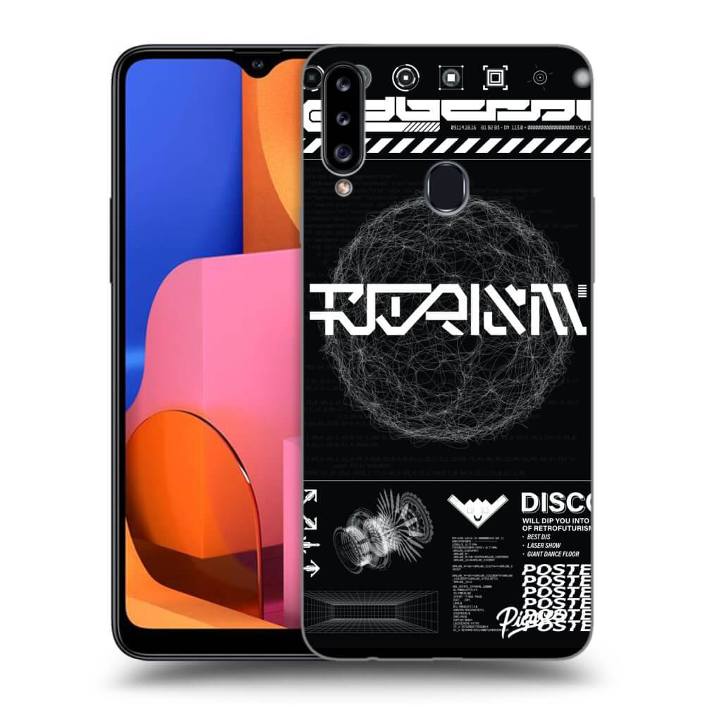 Samsung Galaxy A20s Hülle - Transparentes Silikon - BLACK DISCO