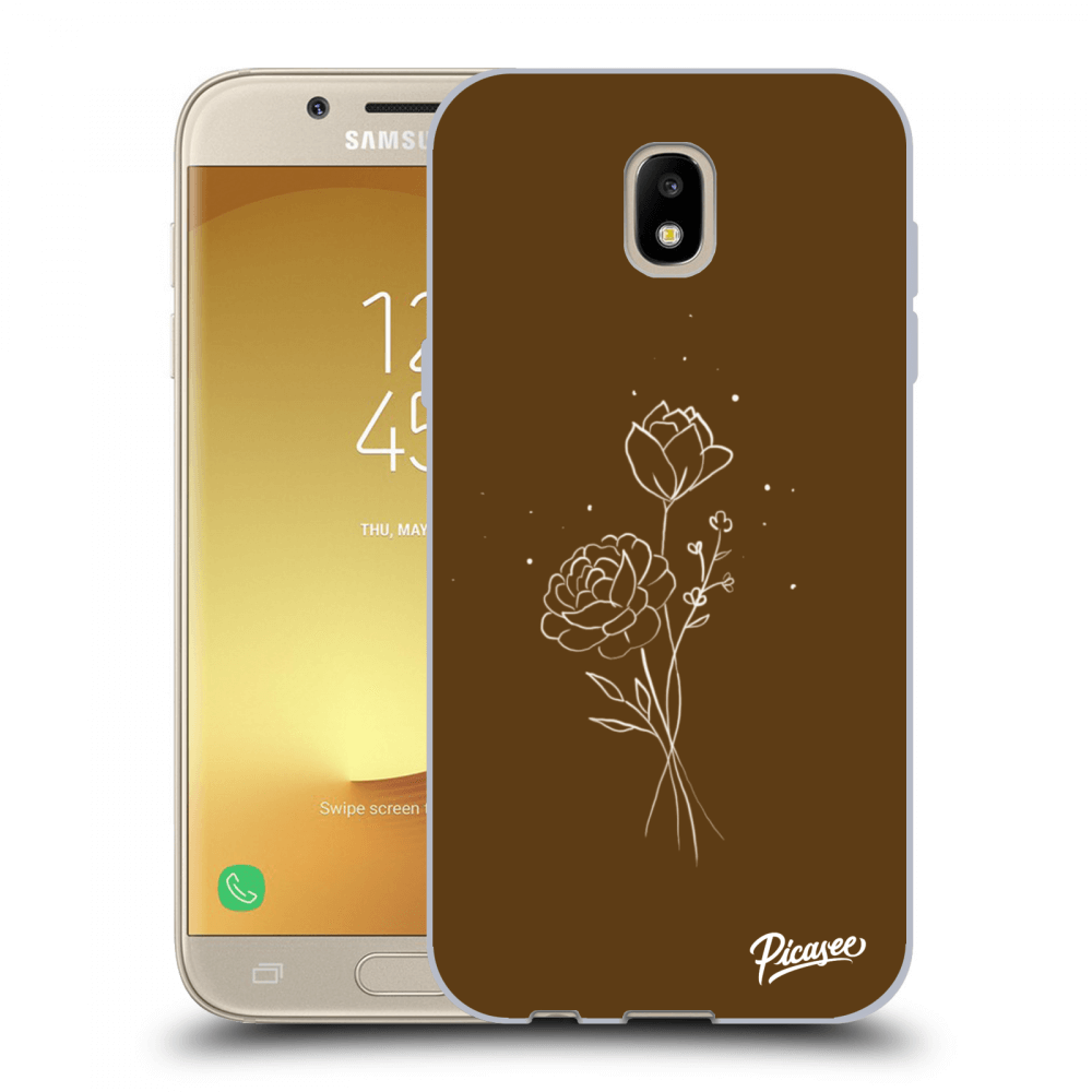 Picasee Samsung Galaxy J5 17 J530f Hulle Schwarzes Silikon Brown Flowers Picasee