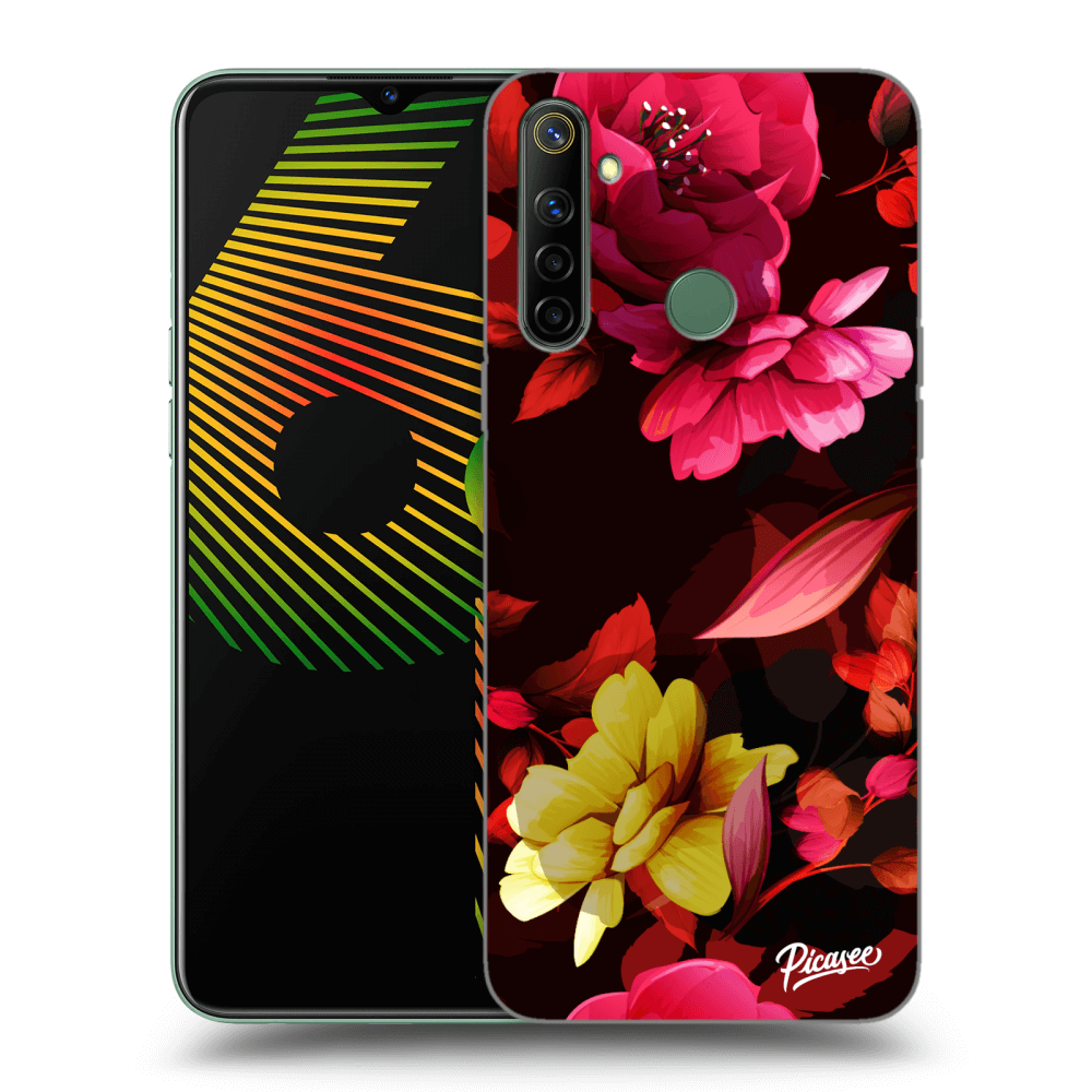 Realme 6i Hülle - Transparentes Silikon - Dark Peonny