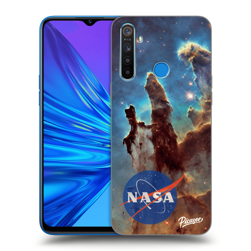 Realme 5 Hülle - Schwarzes Silikon - Eagle Nebula