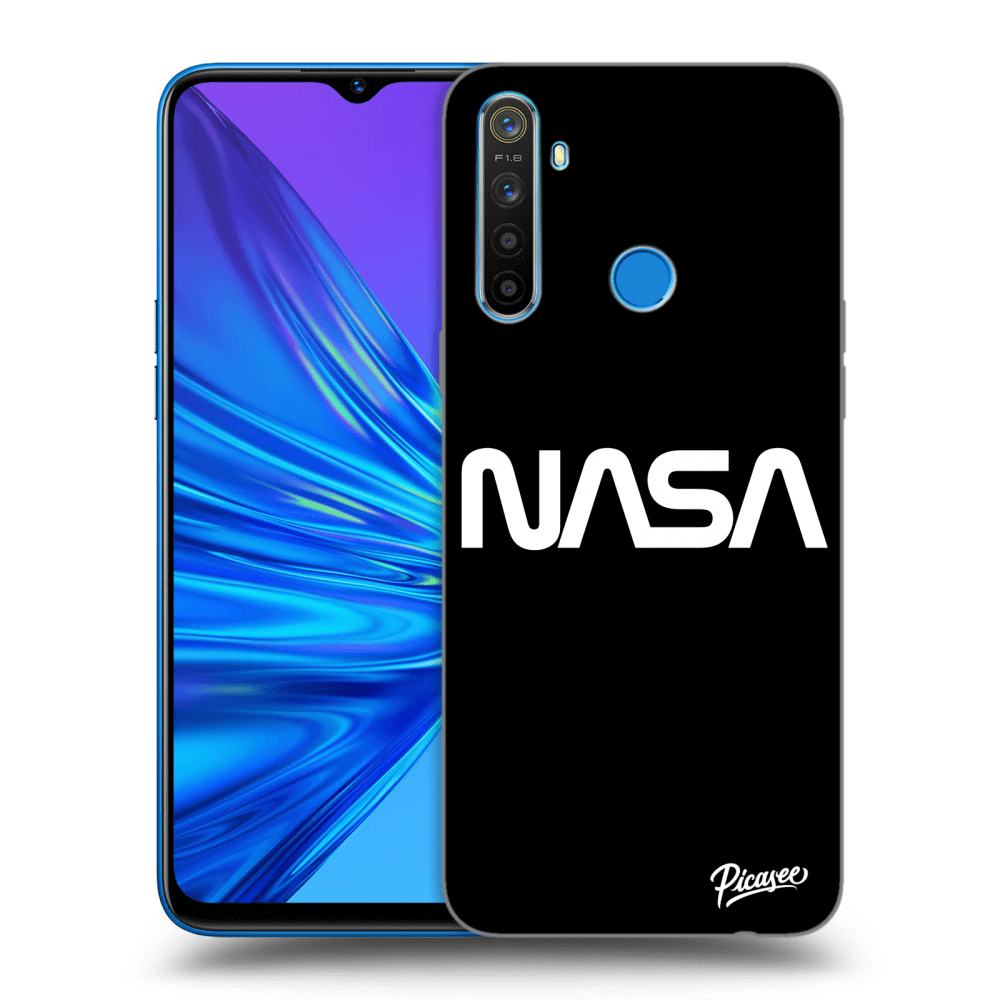 Realme 5 Hülle - Schwarzes Silikon - NASA Basic