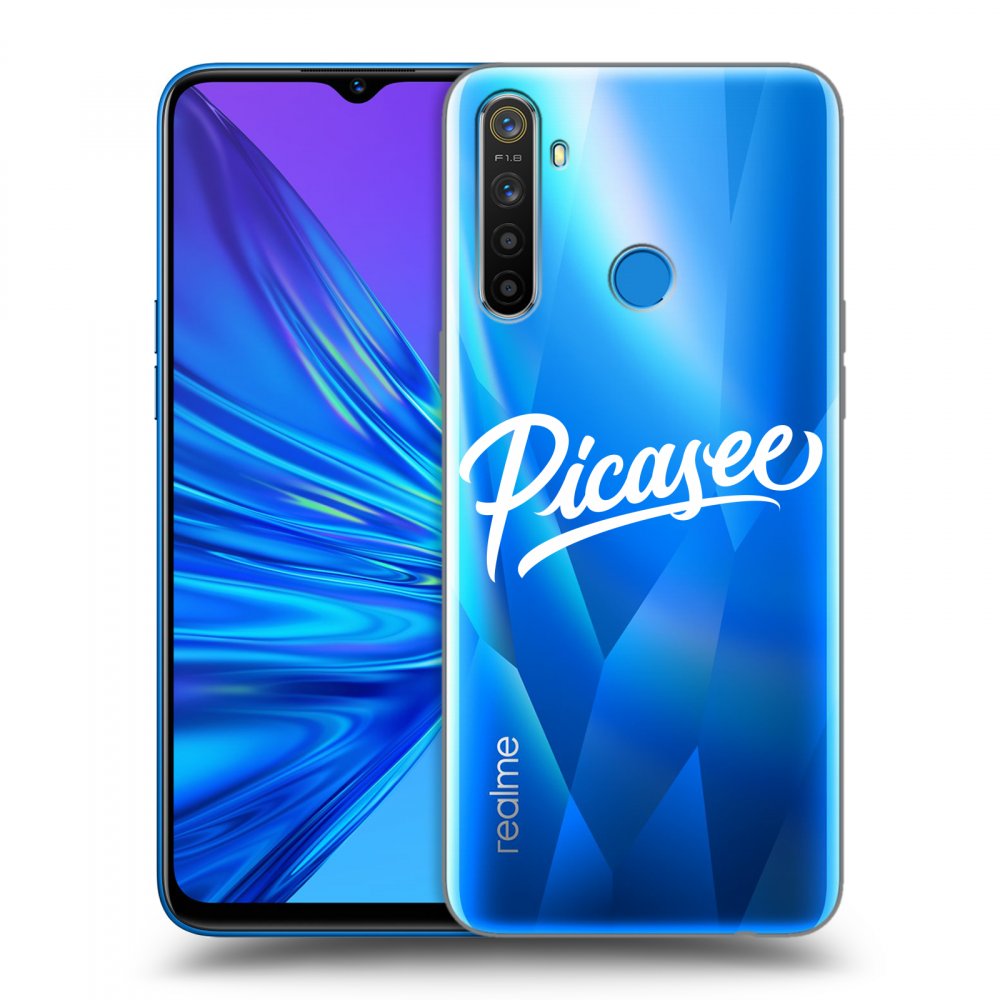 Realme 5 Hülle - Transparentes Silikon - Picasee - White