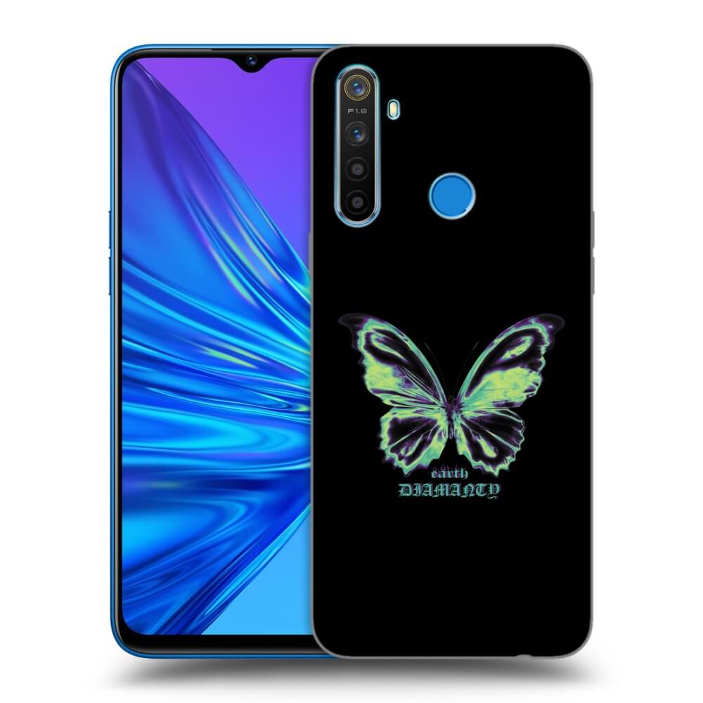 Realme 5 Hülle - Transparentes Silikon - Diamanty Blue